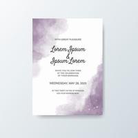 Wedding invitation with abstract watercolor background vector