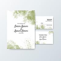 Wedding invitation with abstract watercolor background vector