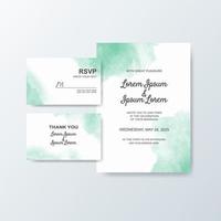 Wedding invitation with abstract watercolor background vector