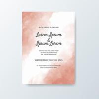 Wedding invitation with abstract watercolor background vector