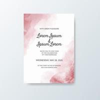 Wedding invitation with abstract watercolor background vector