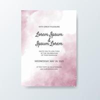 Wedding invitation with abstract watercolor background vector