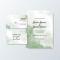 Wedding invitation with abstract watercolor background vector