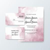 Wedding invitation with abstract watercolor background vector