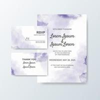 Wedding invitation with abstract watercolor background vector