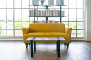 empty yellow sofa decoration in a room photo