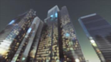 desenfoque abstracto y paisaje urbano desenfocado en el crepúsculo para el fondo video