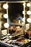 Make up set details with a mirror and lightbulb photo