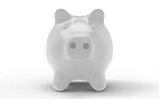 Piggy bank white to save money economy finance and savings concept 3D illustration photo