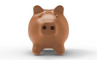 Piggy bank orange to save money economy finance and savings concept 3D illustration photo