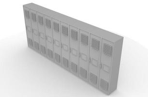 lockers white primary secondary school in a row image 3d illustration photo