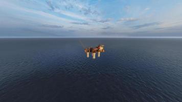 industria de plataformas en el océano mar energía ilustración 3d foto