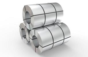 Ilustración 3d de cilindros de aluminio de acero industrial foto