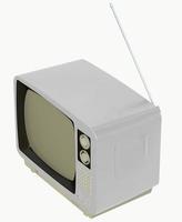 Television old vintage view isolated white background antenna illustration 3D image photo