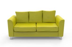 Sofa yellow isolated 3d illustration photo