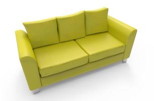 Sofa yellow isolated 3d illustration photo