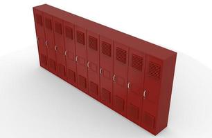 lockers red primary secondary school in a row image 3d illustration photo