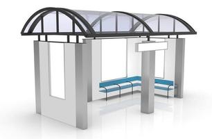 bus stop mockup illustration 3d rendering photo