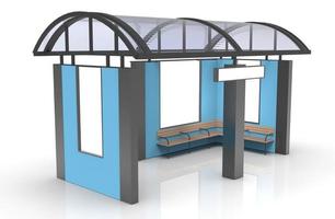 bus stop mockup illustration 3d rendering photo