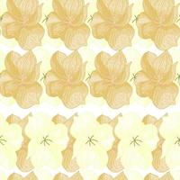 Autumn tones orchid flowers shapes seamless pattern. Isolated style. Vintage botanic artwork. vector