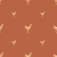 Seamless pattern of rooster. Domestic animals on colorful background. Vector illustration for textile.