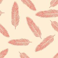 Palm leaves seamless pattern. Tropical branch in engraving style. vector