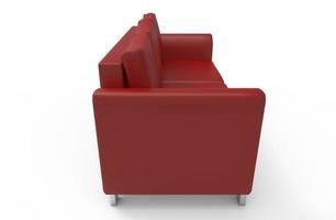 Sofa red isolated 3d illustration photo
