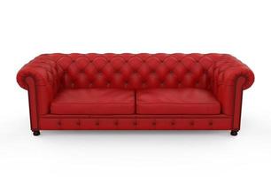 Chesterfield sofa red isolated luxury illustration 3d photo