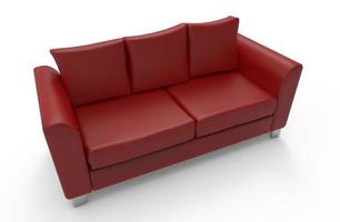 Sofa red isolated 3d illustration photo