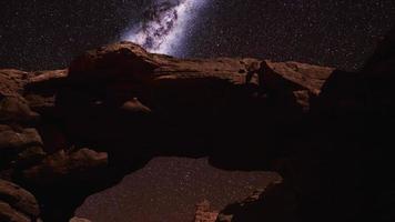 red rocks and milky way night sky in Moab Utah video