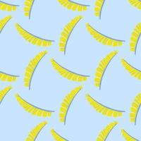 Contrast seamless botanic wild pattern with yellow colored fern shapes print. Light blue background. vector