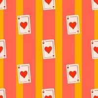 Game cards seamless pattern. Design gambling. Repeated texture in doodle style. vector