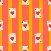 Game cards seamless pattern. Design gambling. Repeated texture in doodle style. vector