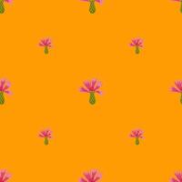 Cornflowers pattern seamless in freehand style. Spring flowers on colorful background. Vector illustration for textile.