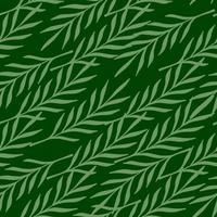patrón sin costuras de vegetación con formas de ramitas de hojas botánicas. telón de fondo de la naturaleza orgánica del álbum de recortes. vector