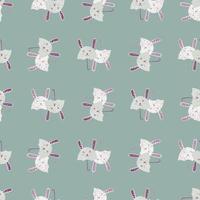 Umbrella bunny seamless pattern. Funny characters background. vector