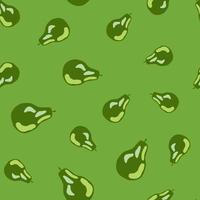 Random abstract seamless pattern with pear elements. Green palette artwork with fruit ornament. vector