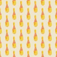 Hand drawn yellow bright juggler mace elements seamless pattern. Light background. Circus backdrop. vector