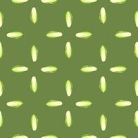 Seamless pattern Chicory cabbage on green background. Simple ornament with lettuce. vector