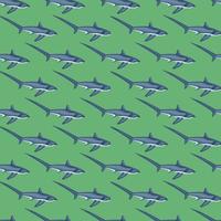 Thresher shark seamless pattern in scandinavian style. Marine animals background. Vector illustration for children funny textile.