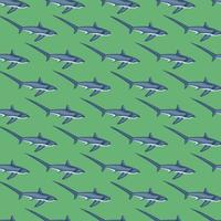 Thresher shark seamless pattern in scandinavian style. Marine animals background. Vector illustration for children funny textile.