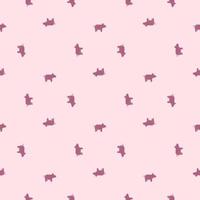 Cute pigs seamless pattern. Background of livestock animals . vector