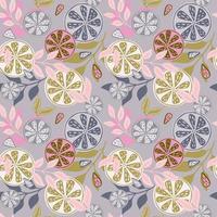 Citrus fruits seamless pattern. Scandinavian texture lemons, limes, oranges and branches vector