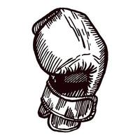 Boxing gloves hitting sketch isolated. Sporting equipment for boxing in hand drawn style. vector