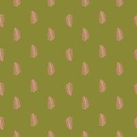 Organic palm leaf seamless pattern with hand drawn foliage print. Simple color background. Vector illustration for seasonal textile.