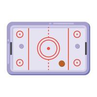 An air hockey table game in flat icon vector