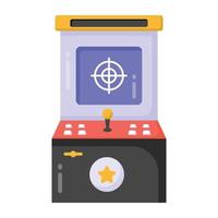 una descarga de icono plano de máquina de juego retro vector