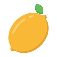 A lemon in a flat icon denoting vector