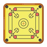 A carrom board game icon in flat style vector