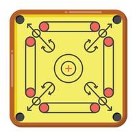 un icono de juego de mesa carrom en estilo plano vector